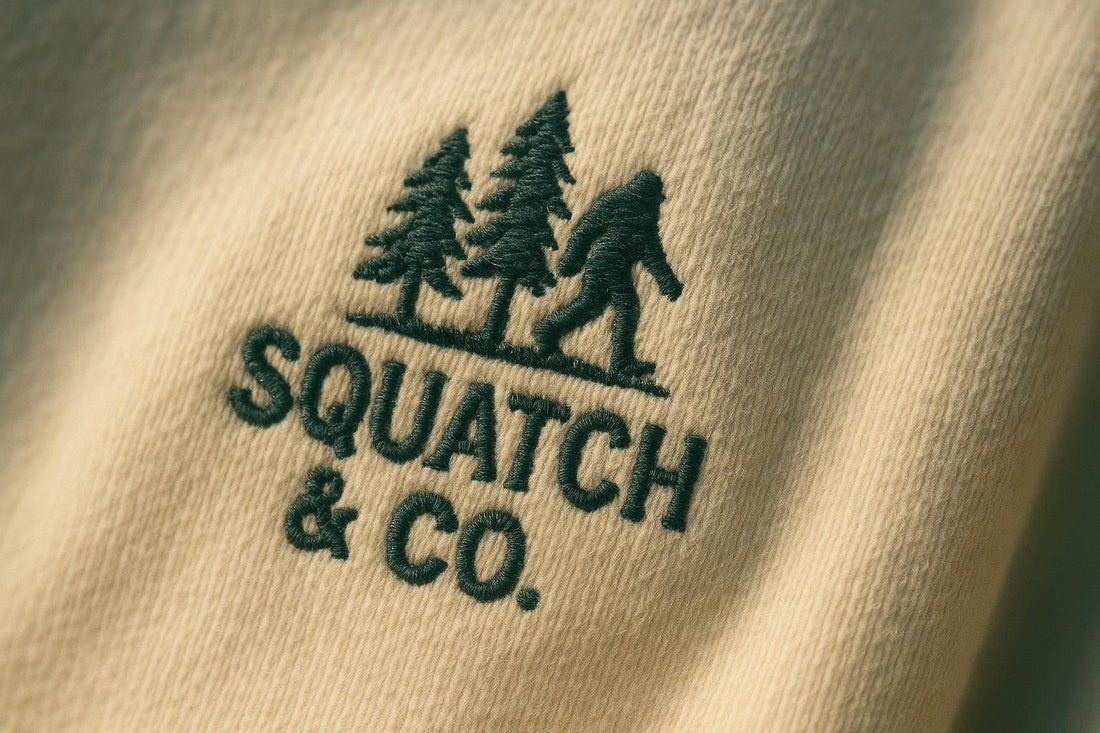 Squatch & Co. — embroidered chest mark detail