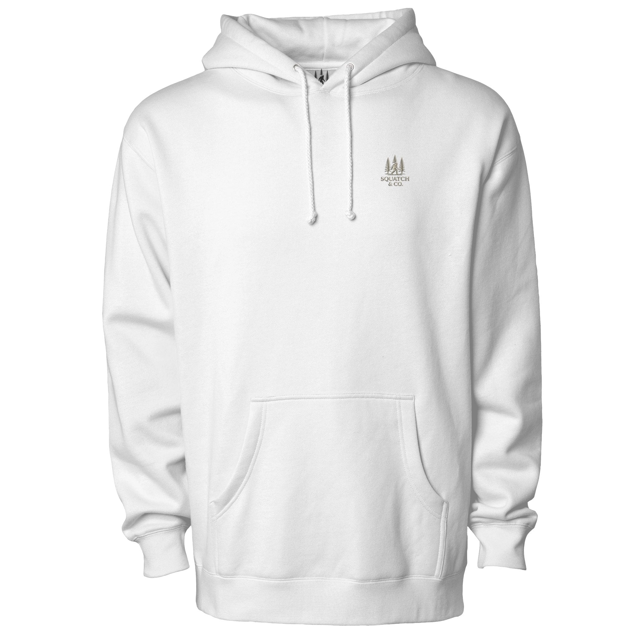 The Quiet Hours Hoodie — Squatch & Co. 12oz USA-milled cotton fleece pullover with embroidered chest mark