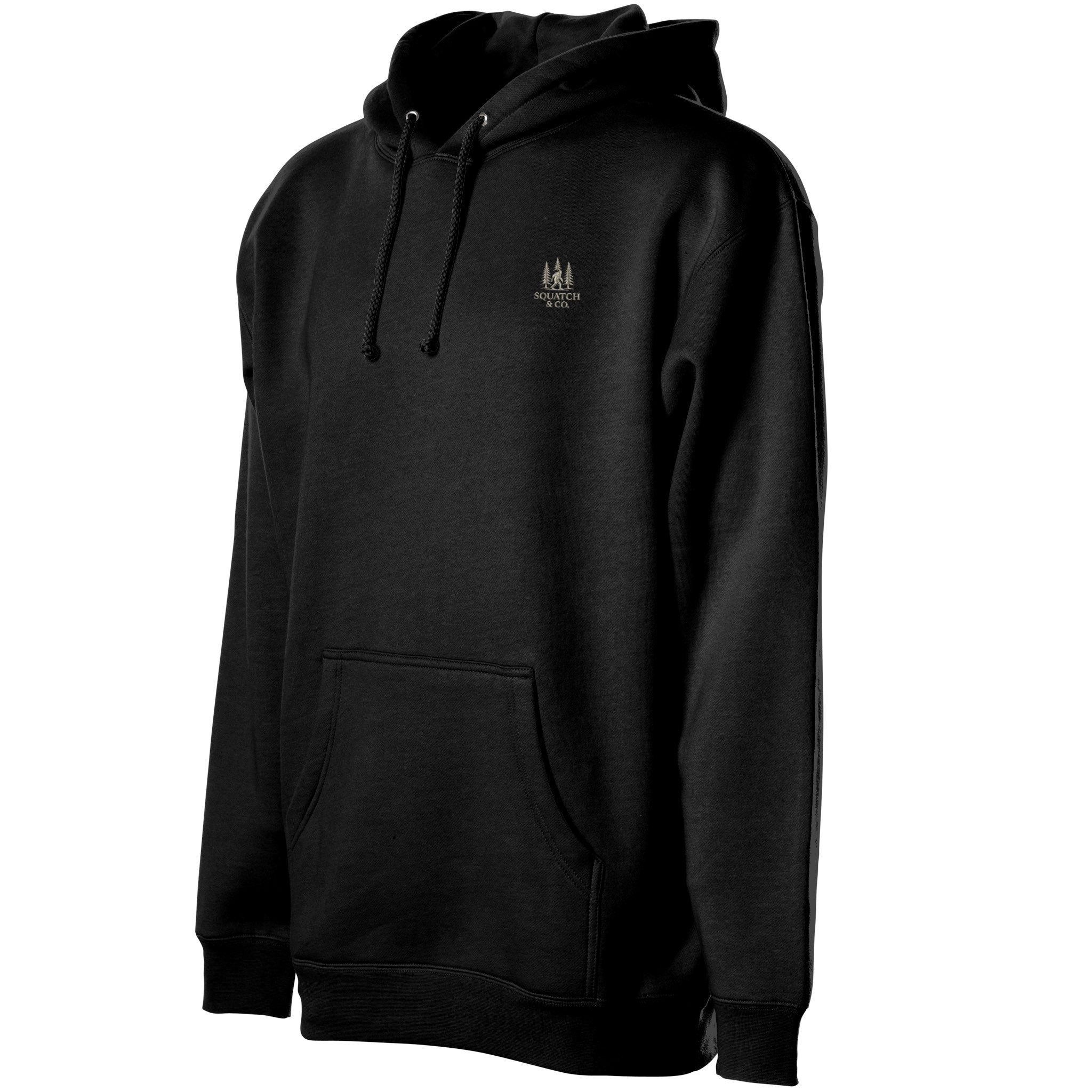 The Quiet Hours Hoodie — Squatch & Co. 12oz USA-milled cotton fleece pullover with embroidered chest mark