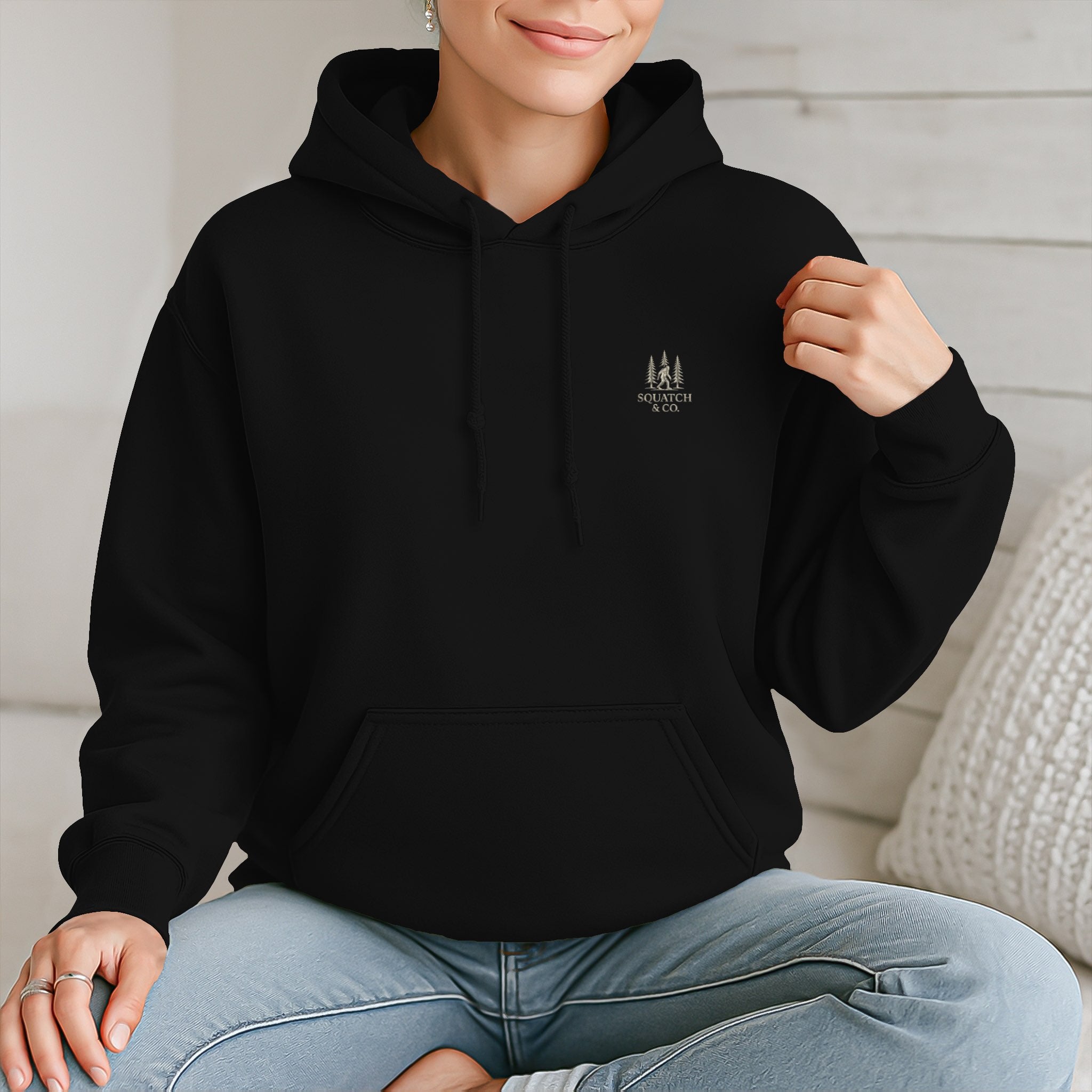 The Quiet Hours Hoodie — Squatch & Co. 12oz USA-milled cotton fleece pullover with embroidered chest mark