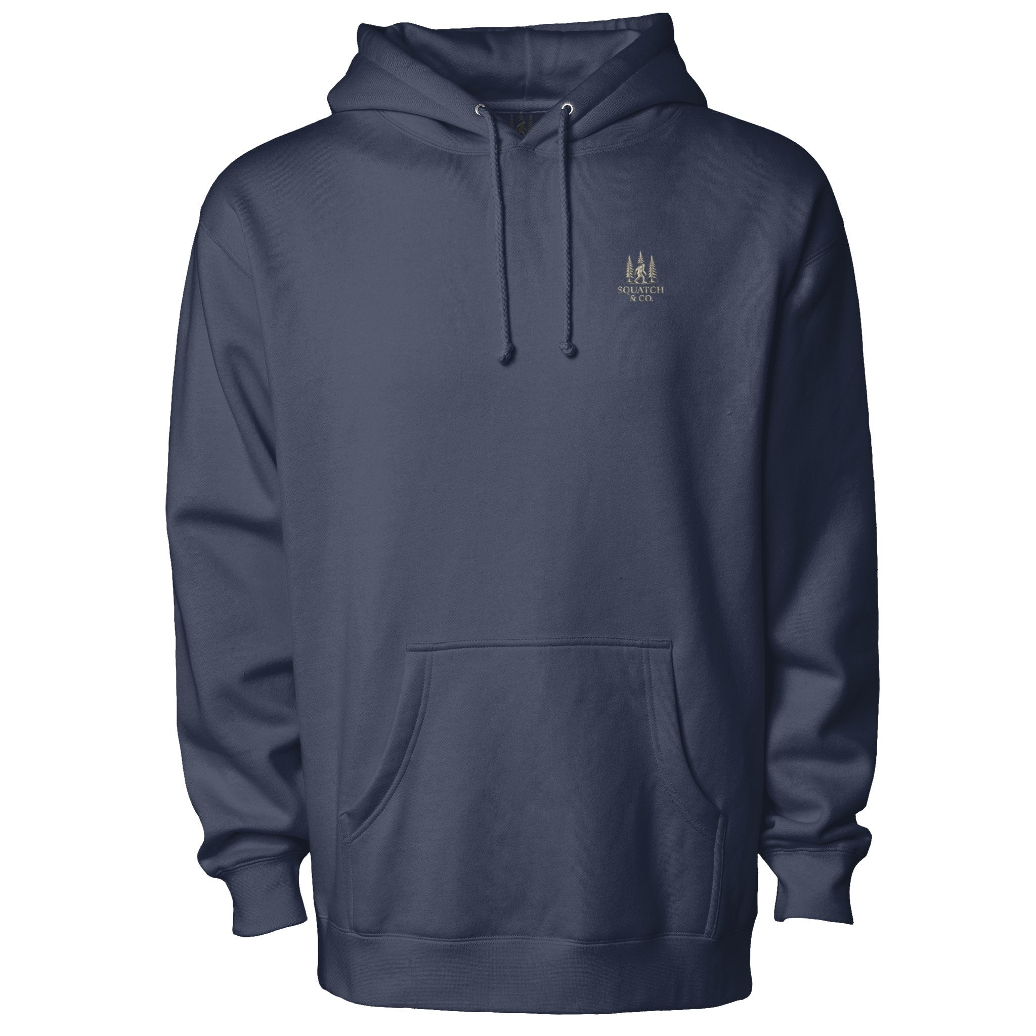 The Quiet Hours Hoodie — Squatch & Co. 12oz USA-milled cotton fleece pullover with embroidered chest mark