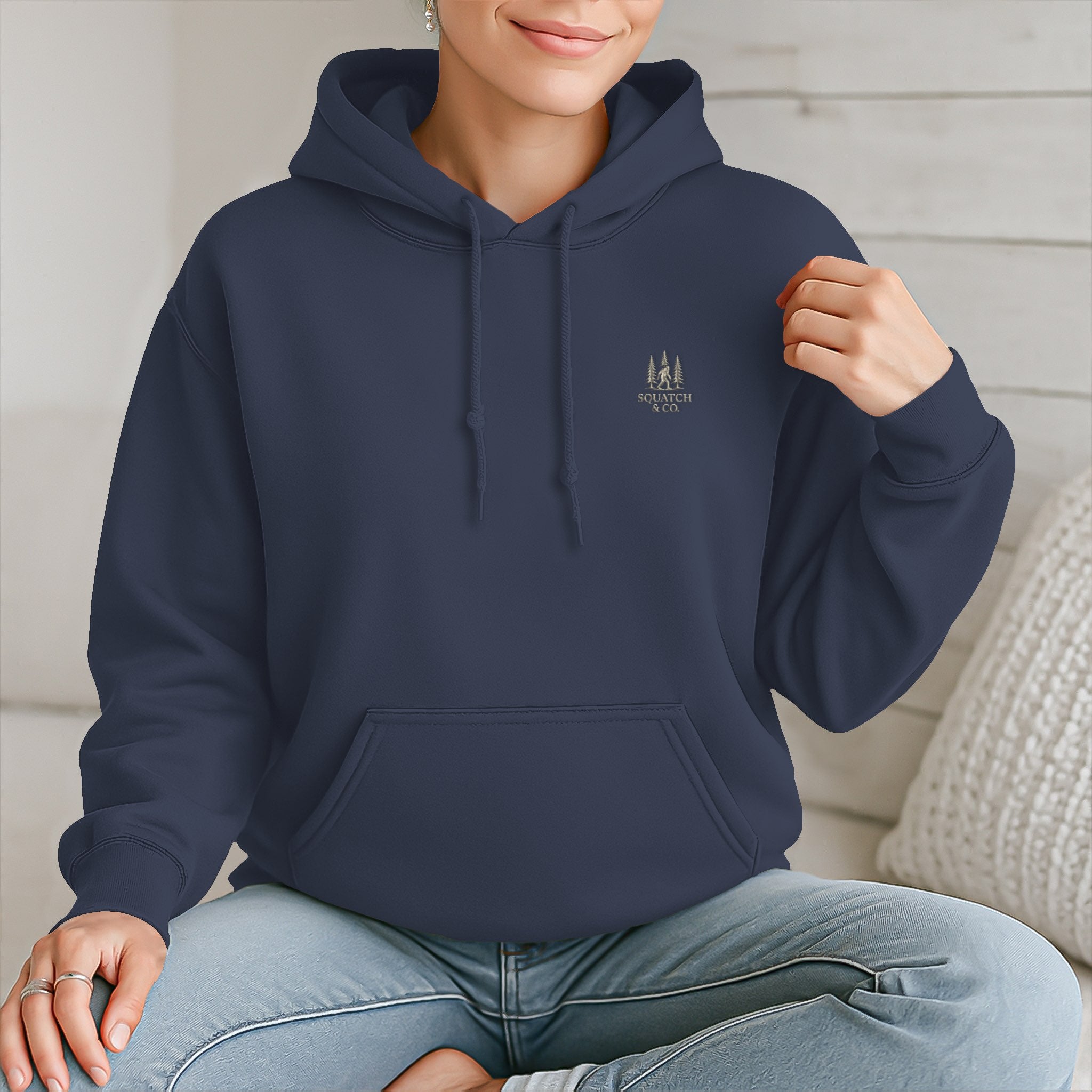 The Quiet Hours Hoodie — Squatch & Co. 12oz USA-milled cotton fleece pullover with embroidered chest mark