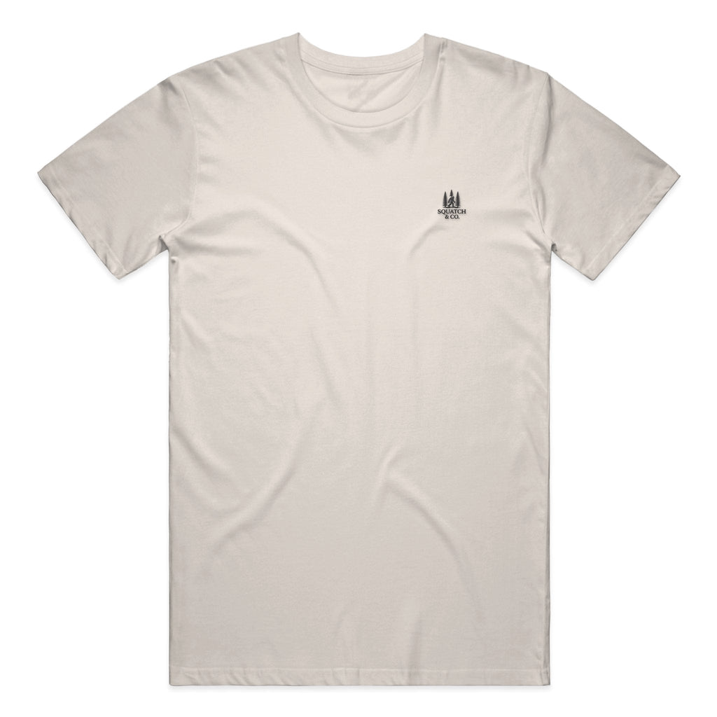 The Heavyweight Tee — Squatch & Co. heavyweight 6.1oz garment-dyed cotton tee with embroidered chest mark