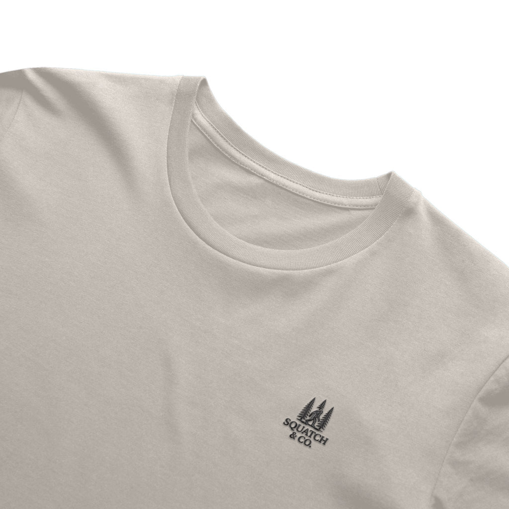 The Heavyweight Tee — Squatch & Co. heavyweight 6.1oz garment-dyed cotton tee with embroidered chest mark