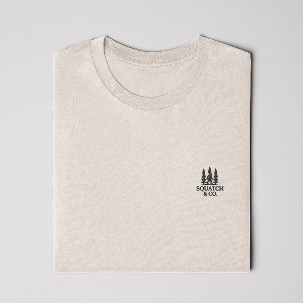 The Heavyweight Tee — Squatch & Co. heavyweight 6.1oz garment-dyed cotton tee with embroidered chest mark