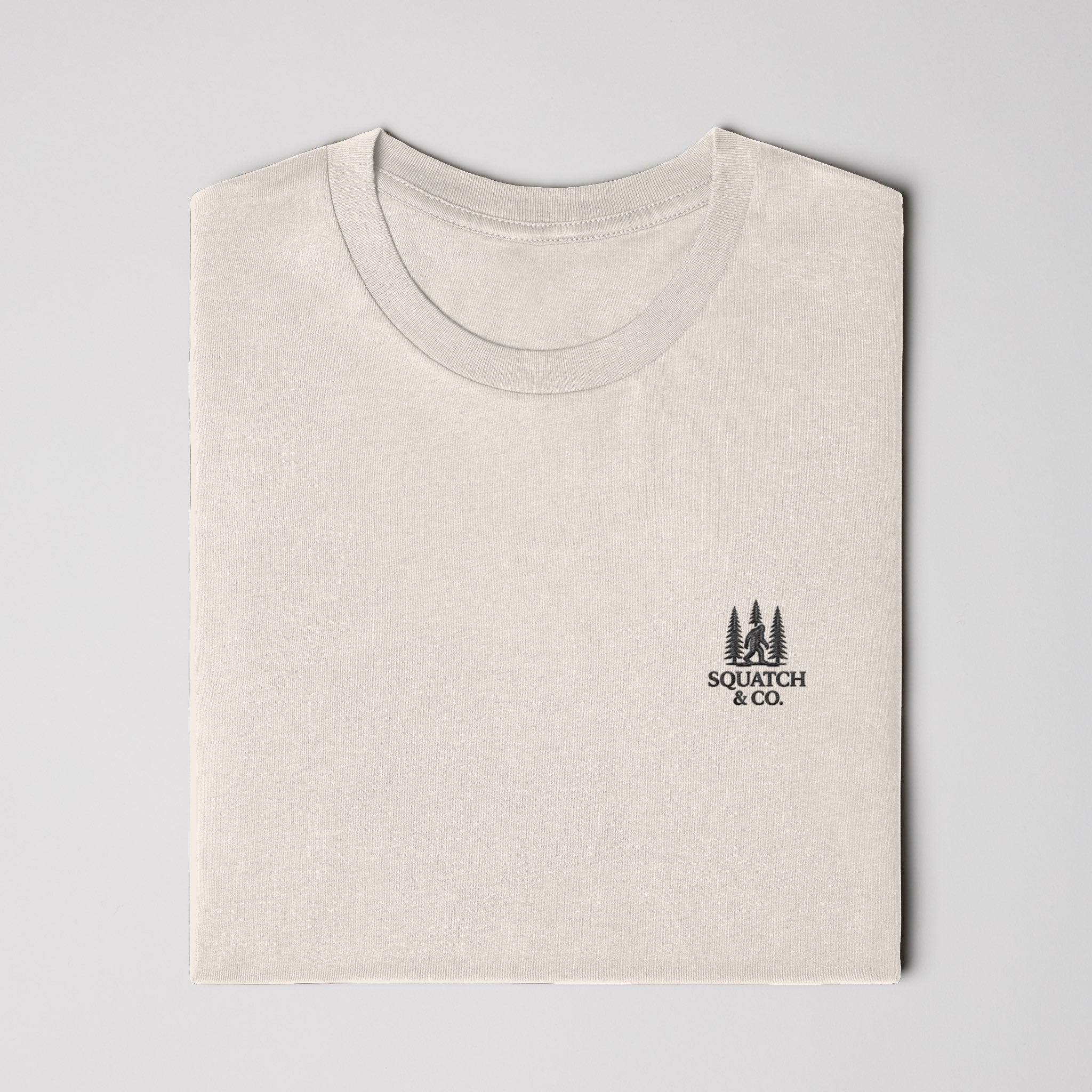 The Heavyweight Tee — Squatch & Co. heavyweight 6.1oz garment-dyed cotton tee with embroidered chest mark